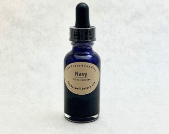 Liquid Candle Dye  - NAVY BLUE -  1oz Glass Bottle with Dropper