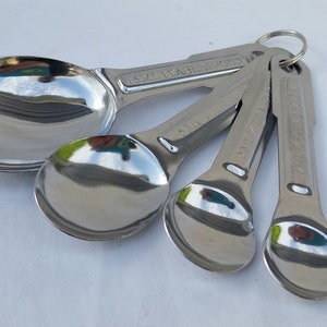 Measuring Spoons Stainless Steel Set of 4 1tbsp, 1tsp, 1/2tsp, 1/4tsp image 2