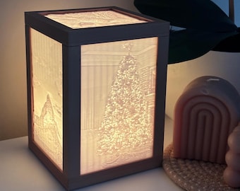 Personalized Lithophane Photo Lamp – 3D Printed Custom Night Light, Home Decor