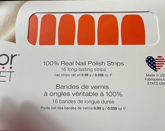 Color Street WILD INSTINCT nail polish strip dry nail polish solid NEON Orange