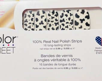 Color Street in the MOO-d nail strip RETIRED dry nail polish Clear Overlay Black and Clear COW Patches