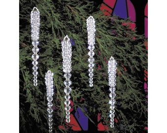 Clear beaded ornament kits by The Beadery New make ornaments package decorations  Choice of ANGEL CROSS ICICLE