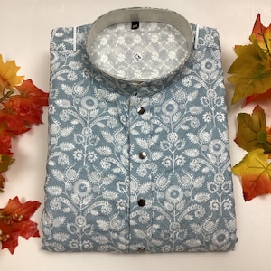 Digitaldruck Herren Kurta Pyjama Set: Indische ethnische Hochzeitskleidung Monaco
