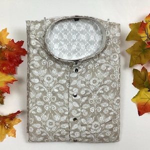 Digitaldruck Herren Kurta Pyjama Set: Indische ethnische Hochzeitskleidung Sage