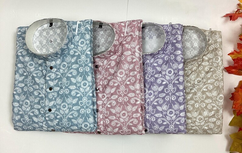 Digitaldruck Herren Kurta Pyjama Set: Indische ethnische Hochzeitskleidung Bild 5
