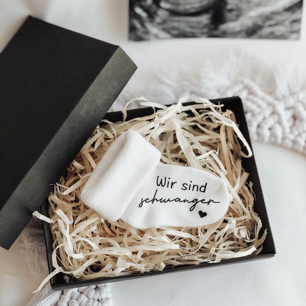 Schwangerschaft verkünden, Personalisierte Babysöckchen, Baby-Socken Geschenk für Oma & Opa, Du wirst Papa
