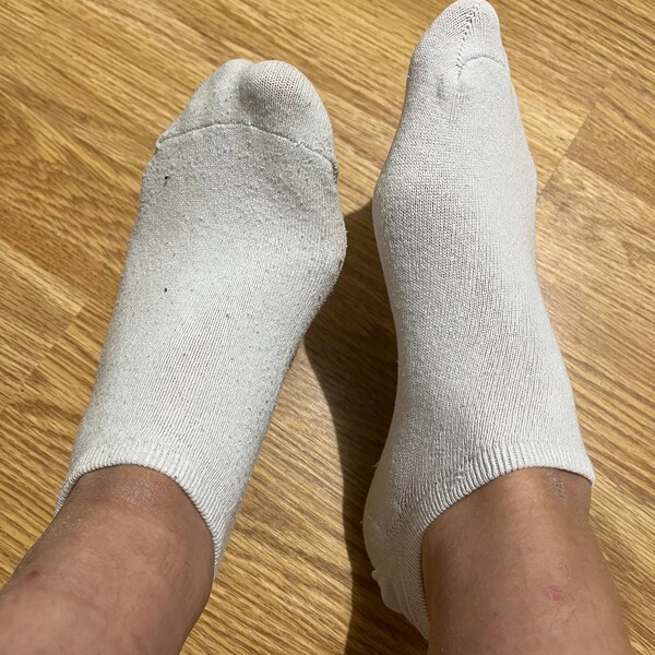 White socks worn premium sports socks