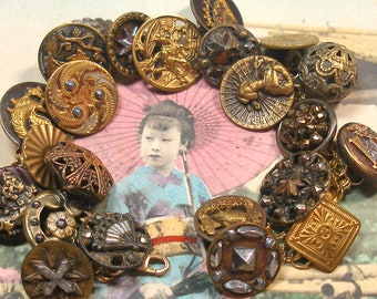 Antique Handmade Asian Buttons