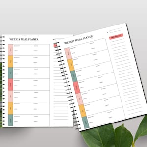 Pastel Colorful Simple Weekly Meal Planner, Floral Planner, Daily Planner, Weekly Organizer, Cute Agenda, Botanical Planner
