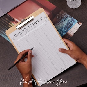 Weekly Planner PDF 2 Pages – Half-Hourly Schedule, Printable Weekly Organizer, Productivity, Digital Planner Downloadable on Etsy