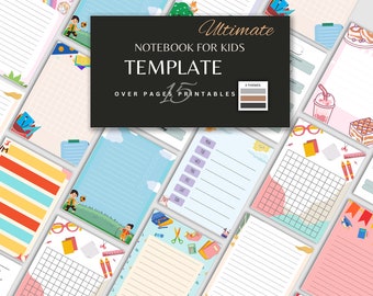 Kids Notebook, Paper Bundle, Canva Kdp, Instant Printable Digital Dowland