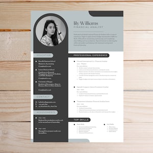 Gray Simple Profile Resume| Instant Download | Modern Resume Template | Editable Resume Template | Easy-to-Use CV Design l cv template