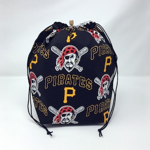OFERTA - Bolsa de crochet con cordón para proyectos de béisbol de los Piratas de Pittsburgh