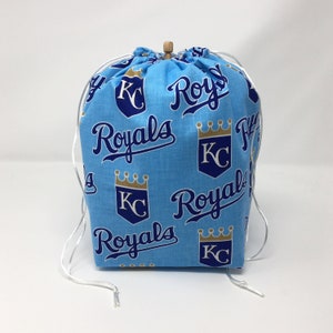 OFERTA - Bolsa de crochet con cordón para proyectos de tejido de béisbol de los Kansas City Royals