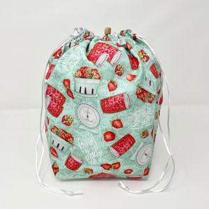 OFERTA - Bolsa para proyecto de tejido a crochet con cordón y mermelada de fresa