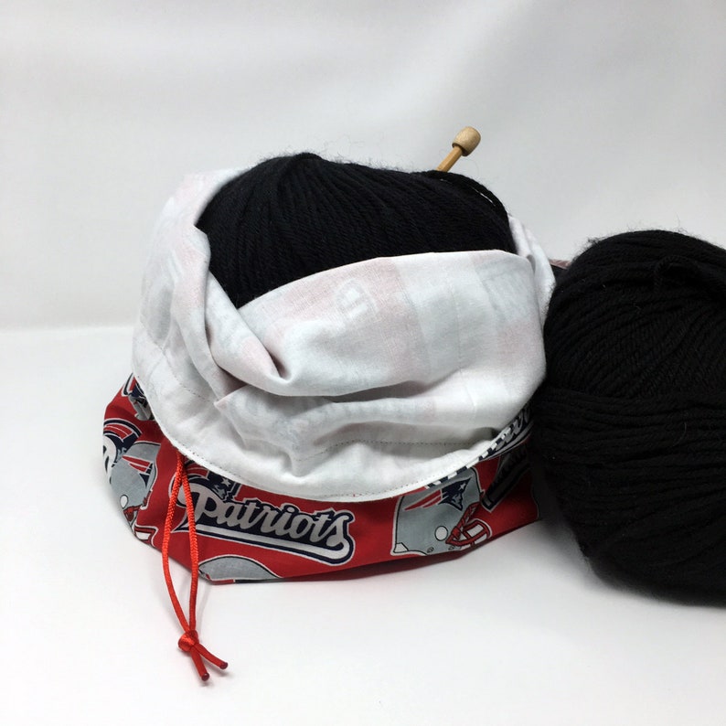MOVING SALE New England Patriots Drawstring Knitting Crochet Project Bag image 4