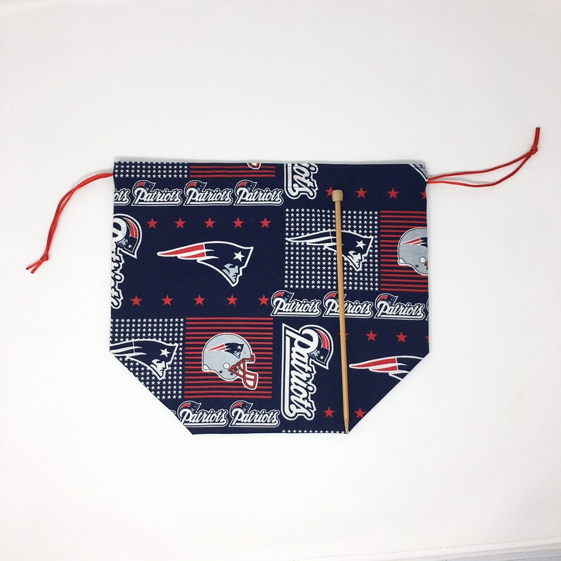 New England Patriots Drawstring Knitting Crochet Project Bag HOLIDAY SALE