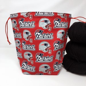 MOVING SALE New England Patriots Drawstring Knitting Crochet Project Bag image 2