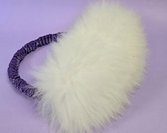 Sheepskin Tug Toy for Dogs – Bungee Handle, Natural Wool Fur Ring