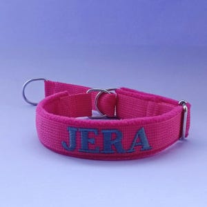 Personalized Martingale Dog Collar, Custom Collar with Name Embroidery