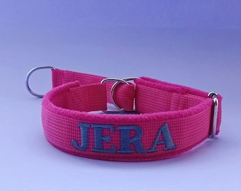 Personalized Martingale Dog Collar, Custom Collar with Name Embroidery