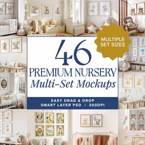 Kinderzimmer Wand Kunst Mockup 30 Rahmen Bundle Mockups Set PSD Mock-up Sammlung DIN A Größe 4x3 Mega Bundle Thema Weiße Rahmen Portrait Mockups