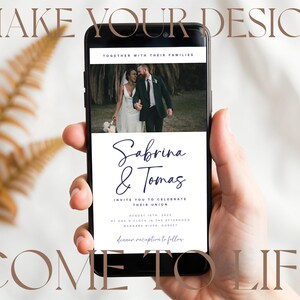 Boho CellPhone Invitation Mockup Wedding E-invite Card