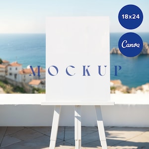 18 x 24 welkomstbord schildersezel bruids douche zomer bord babyshower evenement display bruiloft decor kaartmodel witte standaard blauwe zee natuurlijk licht
