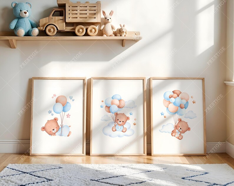 Digital Mockup Template A2 Frame Nursery Wall Display Digital Download Triple Frame Product Photography Interior Room Art Template Toy Room