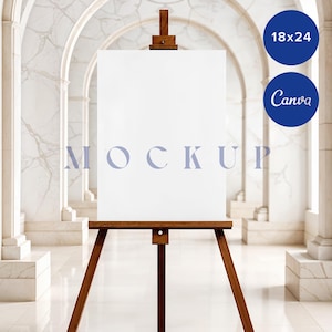 Bruids douche 18 x 24 welkomstbord mock-up schildersezel babyshower evenement display bruiloft receptie decor aanpasbare portret kaart bord stand canvas