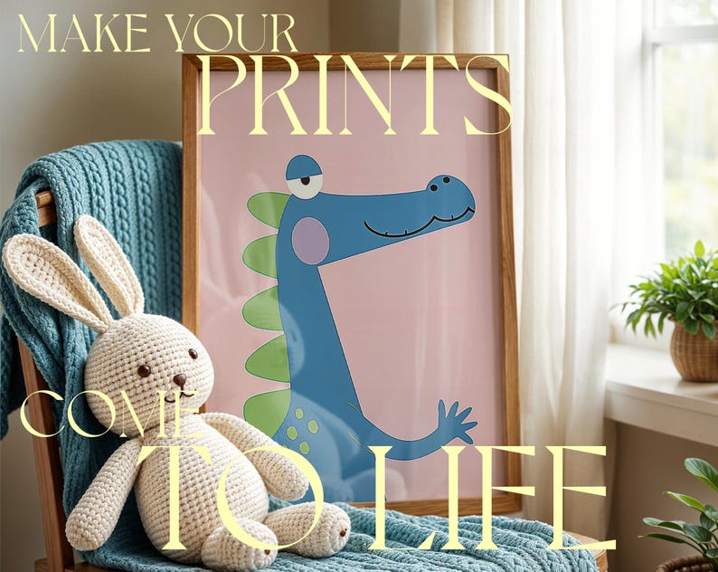 Cozy Nursery Brown Frame Mockup Minimal Kids Room Interior Mockup