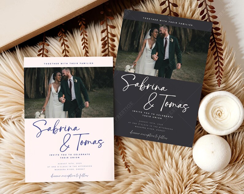 Boho 5x7 Invite Party Mockup Baby Shower Invite Card Bridal Shower Mockup Beige Set of 2 Wedding Greeting Card Anniversary Invitation PSD