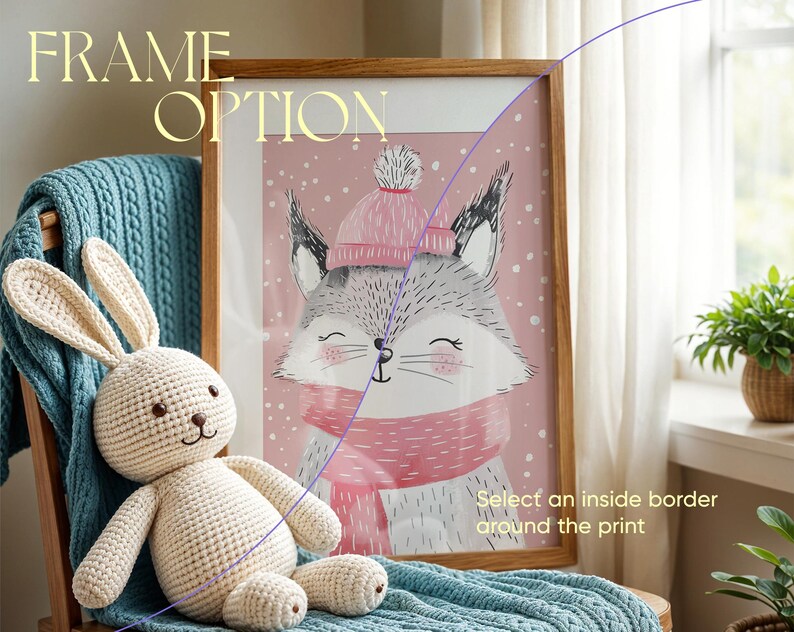 Cozy Nursery Brown Frame Mockup Minimal Kids Room Interior Mockup