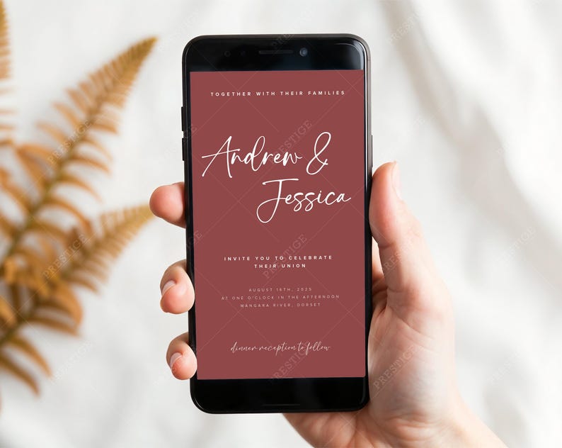 Boho CellPhone Invitation Mockup