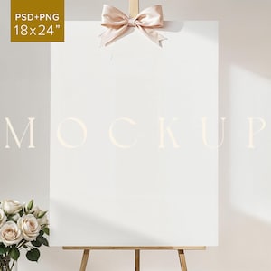 Placa de chá de panela 18x24 Mockup Exibição de evento de chá de bebê Tela em branco Placa de boas-vindas Cavalete Cartão de retrato Decoração de recepção de casamento personalizável