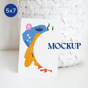 13x18, Sauber Weiß, Besonderes Ereignis, Einladen, Mockup, Creme, Hochzeitseinladung, Babyparty, Minimales Porträt, Grußkarte, Mock Up, Stationärer Dekor