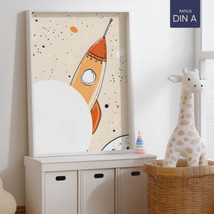 Maqueta de marco blanco para guardería, maqueta de interior de habitación infantil minimalista, sala de juegos rústica moderna, pared color crema, espacio para niños, DIN A2, A4, ISO 5x7, vertical, PSD
