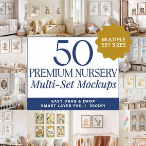 Kinderzimmer Wand Kunst Mockup 30 Rahmen Bundle Mockups Set PSD Mock-up Sammlung DIN A Größe 4x3 Mega Bundle Thema Weiße Rahmen Portrait Mockups