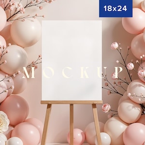 18 x 24 welkomstbord schildersezel baby shower bord roze partij ballon bruids douche evenement display bruiloft decor aanpassen portret stand mockup stand