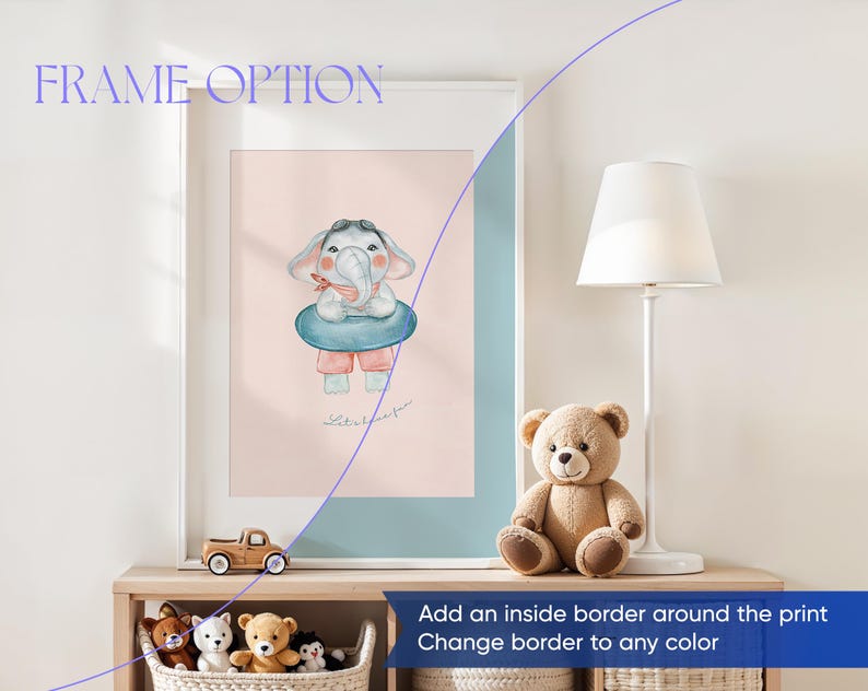 Nursery White Frame Mockup Minimal Kids Room Interior Mockup Modern Rustic Playroom Cream Wall Child Space Ratio A2 Size Vertical Poster PSD