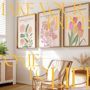 Living Room Mockup Frames 3 Set Home Interior Wall Art Mock-up Three Brown Frame Gallery Mockups A2 5x7 Size Ratio Vertical PSD Realistic