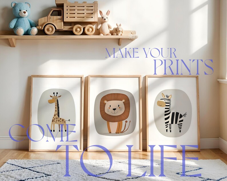 Digital Mockup Template A2 Frame Nursery Wall Display Digital Download Triple Frame Product Photography Interior Room Art Template Toy Room