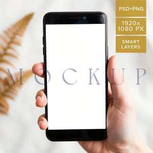 Mockup per Bridal Shower Iphone 1920x1080 Boho Invito per Cellulare Mockup Carta E-Invito per Nozze Baby Shower Forniture per Feste Digitali per Eventi PSD