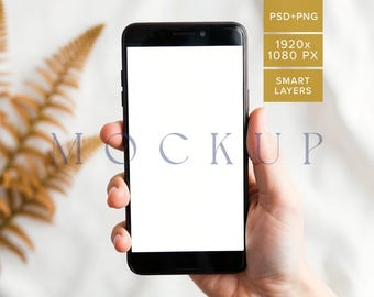 Makieta na wieczór panieński iPhone 1920x1080 Boho CellPhone Zaproszenie na telefon komórkowy Makieta na ślub E-zaproszenie Karta Baby Shower Cyfrowe zaopatrzenie na imprezę PSD