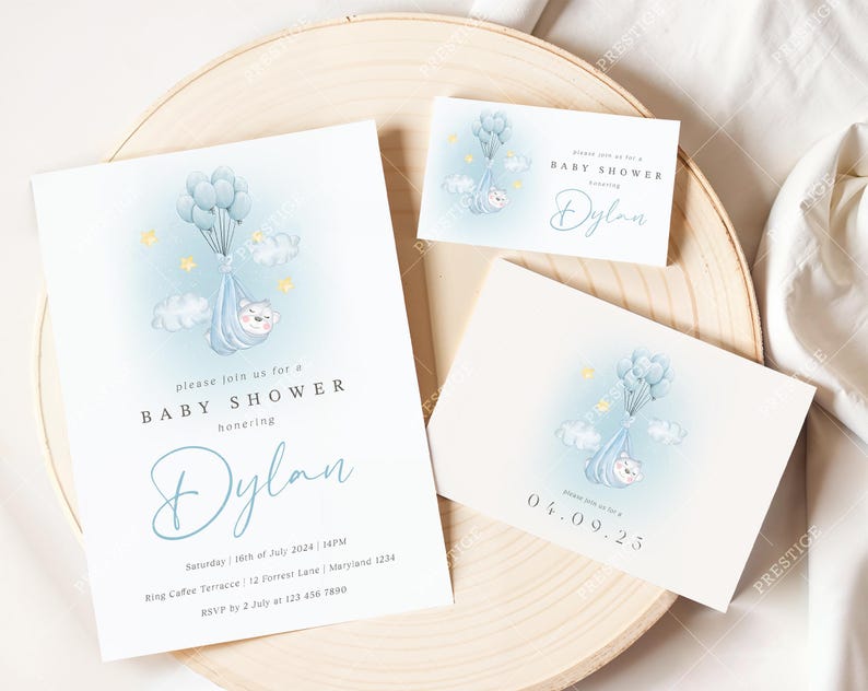 Boho Wedding Suite Mockup Baby Shower 5x7 Invitation RSVP 5x3.5 Diaper Raffle Card 3.5x2 Mockup Stationary Set of 3 Thank You Card PSD Canva