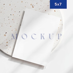 Cream Bridal Shower Mockup Invitation 5x7 Clean White Wedding Mockup Minimal Baby Shower Template Portrait Greeting Card Mockup Stationary