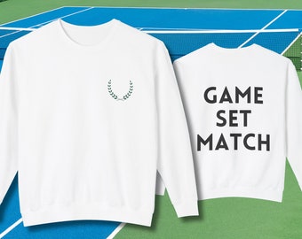 Preppy Tennis Sweatshirt - Lightweight Crewneck - Court Ready - Minimalist and Various Colours - small to 3XL