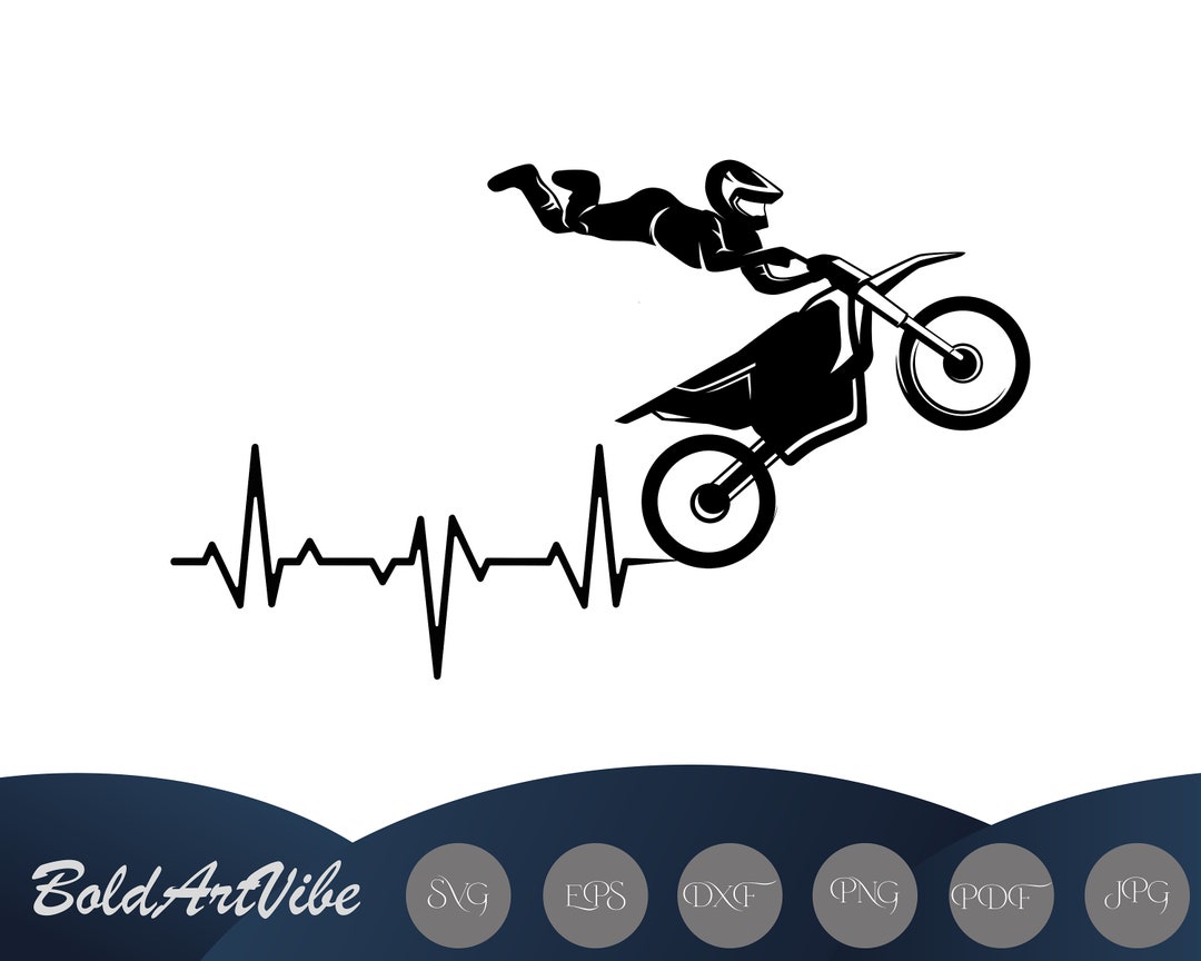 Printable Digital Motorcycle Stickers,heartbeat Motorcycle Digital ...