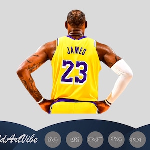 LeBron James Lakers NBA Basketball SVG PNG Poster - Digital Download for Sports Fan Gifts