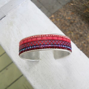 Handmade Rhinestone Leather Cuff Bracelet: Shabby Chic Statement Jewelry